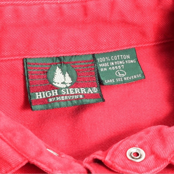 HIGH SIERRA by MERVYN’S Red Western Wear Metal Snap Shirt Men’s L - Picture 3 of 7